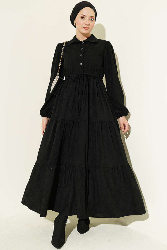 Schwarzes Samt Tüll Kleid