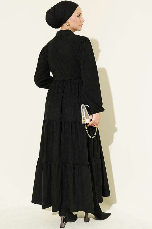Schwarzes Samt Tüll Kleid