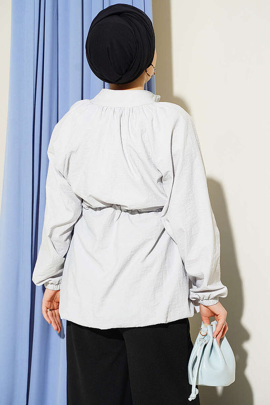 Veste Doudoune Bleue Ciel Tunnellée