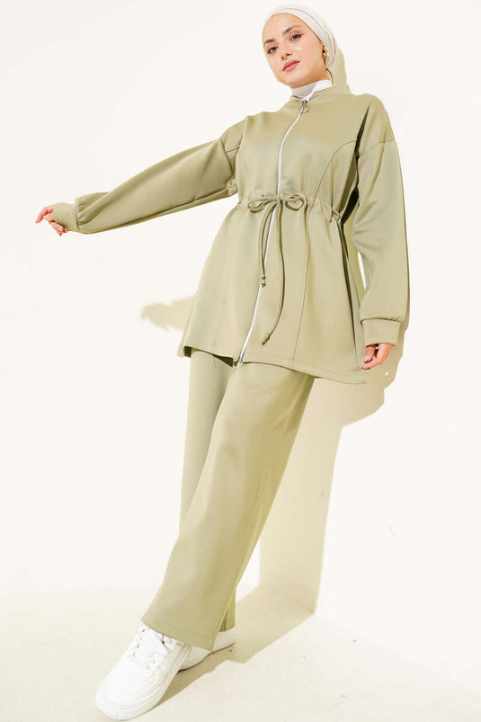 Combinaison de plongée deux pièces avec tunnel de taille, vert amande