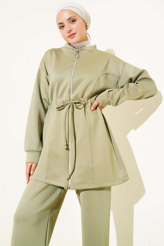 Combinaison de plongée deux pièces avec tunnel de taille, vert amande