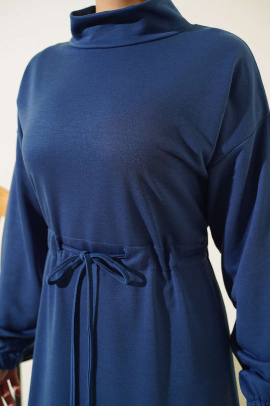 Robe Demi-Tulle Tunnel à Taille Indigo