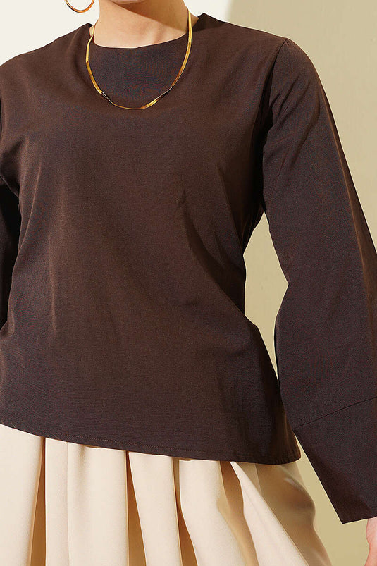 Chemise Large À Manches Avec Nœud Noir