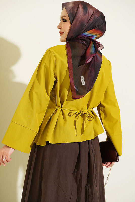 Chemise Ample À Ceinture Vert Olive