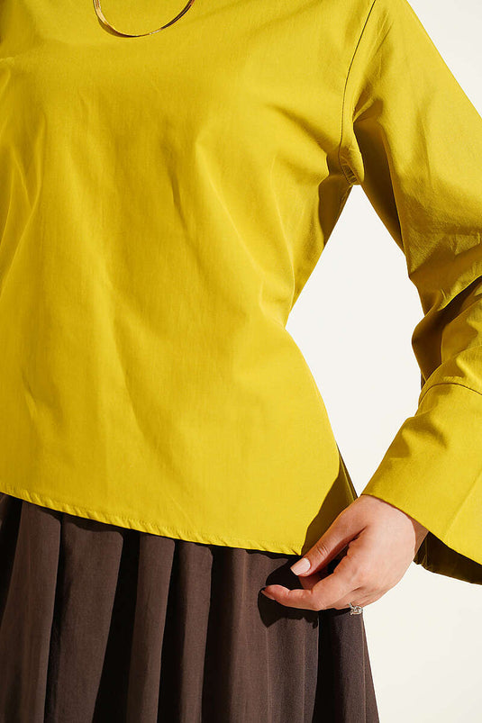 Chemise Ample À Ceinture Vert Olive