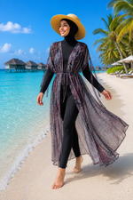 Acheter Paréo Long En Chiffon À Motifs Ajustable Bordeaux