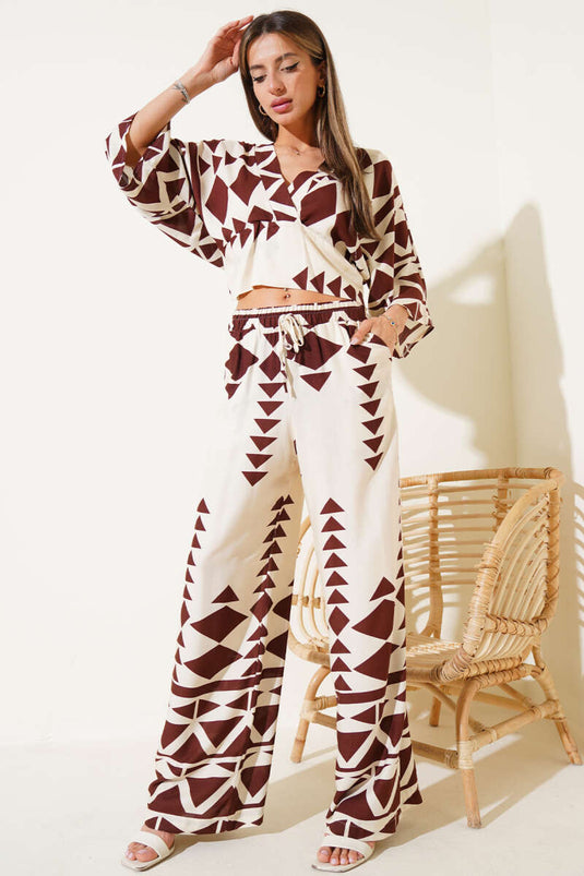 Beli Gipeli Crop İkili Takım Kahve