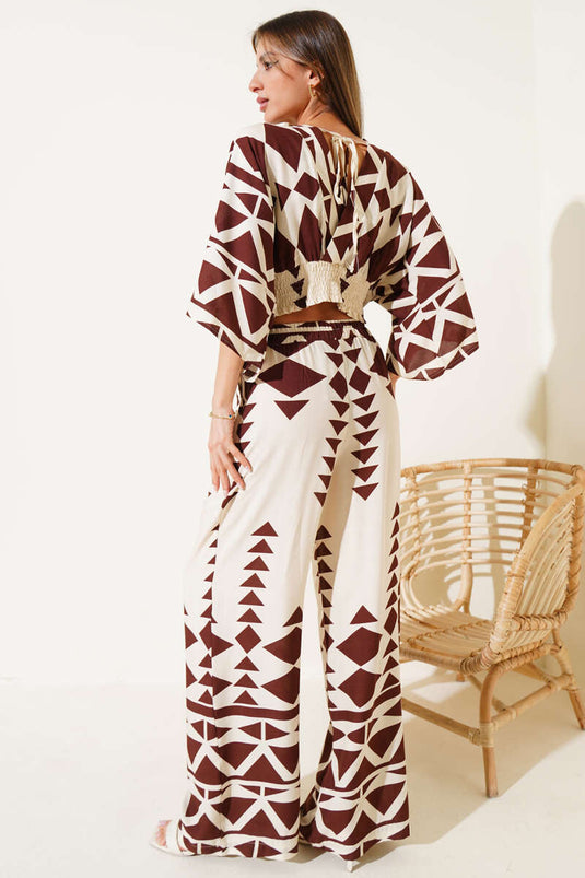 Beli Gipeli Crop İkili Takım Kahve