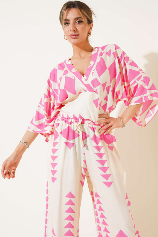 Beli Gipeli Crop İkili Takım Pembe