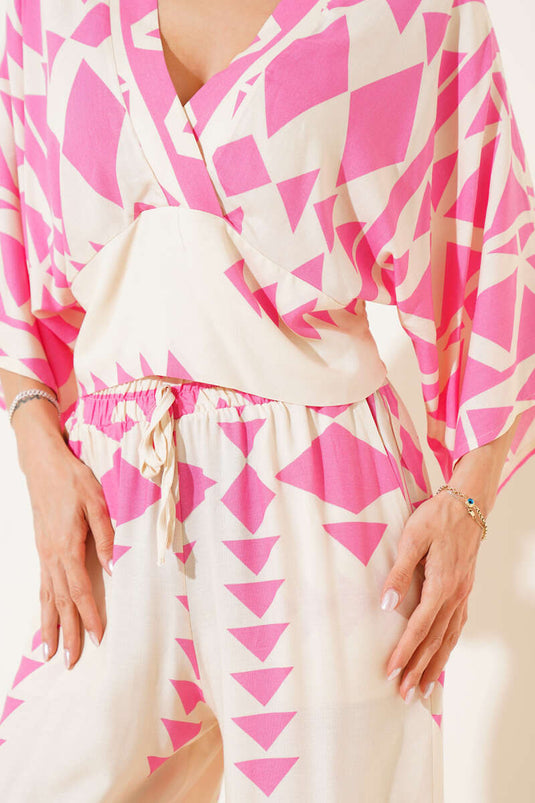 Beli Gipeli Crop İkili Takım Pembe