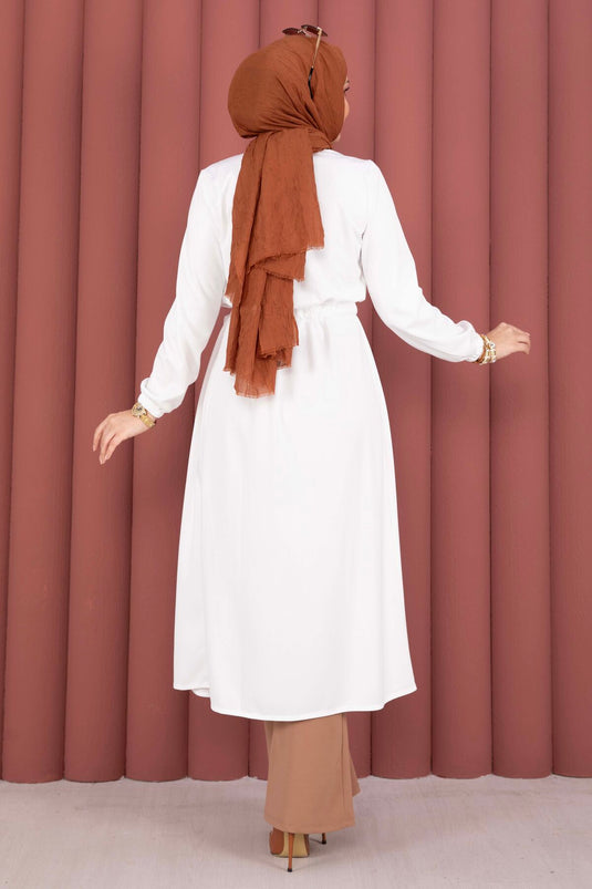 Kimono Modesto Con Cintura 5587 Bianco