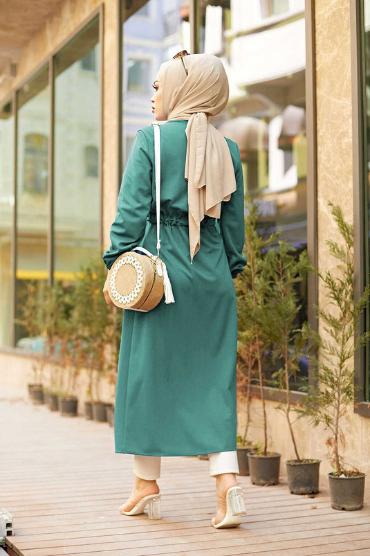 Hijab-kimono met taillegordel 5587 Mint