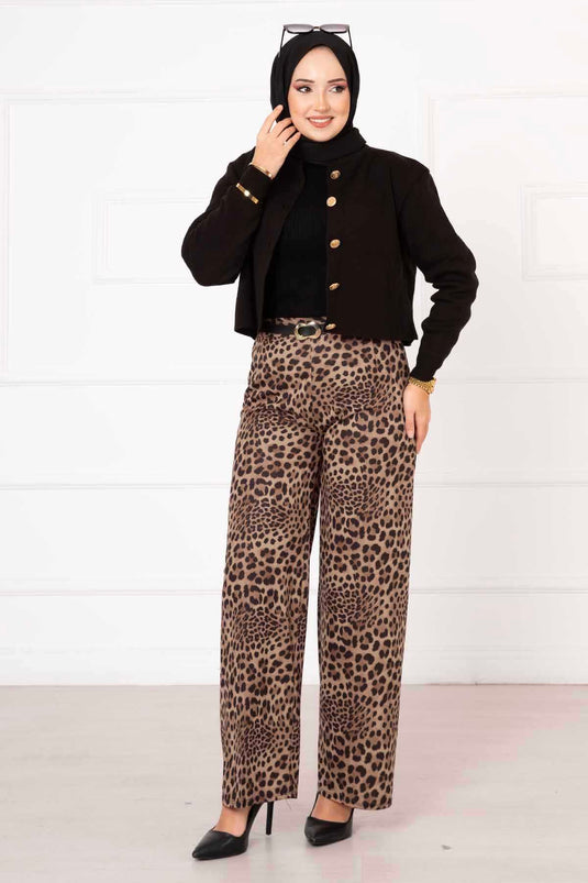 Pantalon à pois avec taille élastique -3