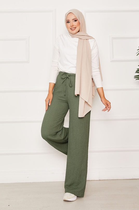 بنطلون بابل بخصر مطاطي بلون النعناع