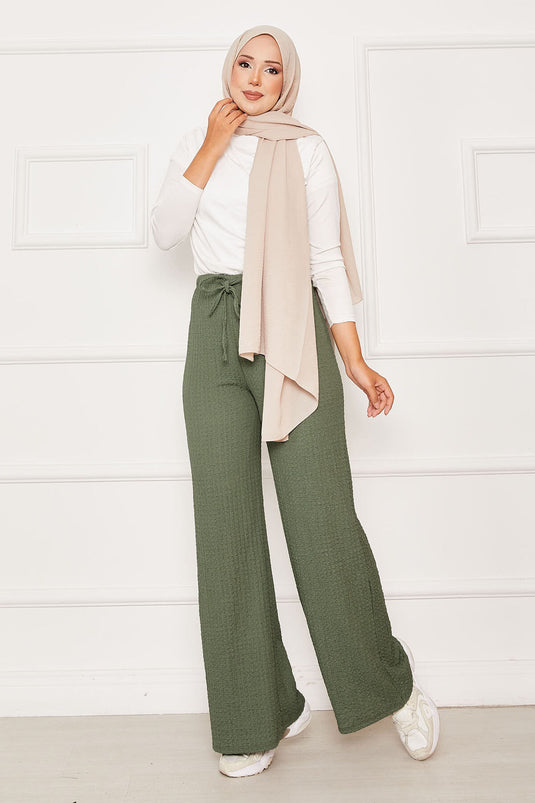 بنطلون بابل بخصر مطاطي بلون النعناع