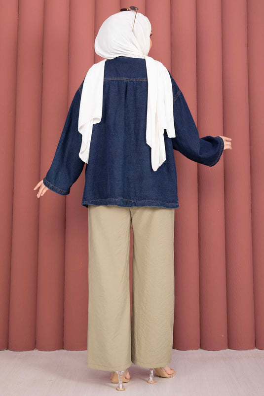 Pantaloni Tensel con tasche e vita elasticizzata Verde Olive