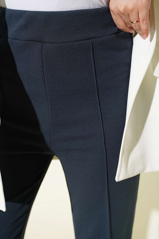 Pantalon à taille élastique amovible gris fumé