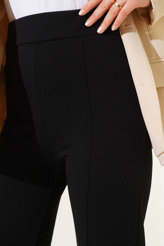 Elastic Waistband Trousers Black