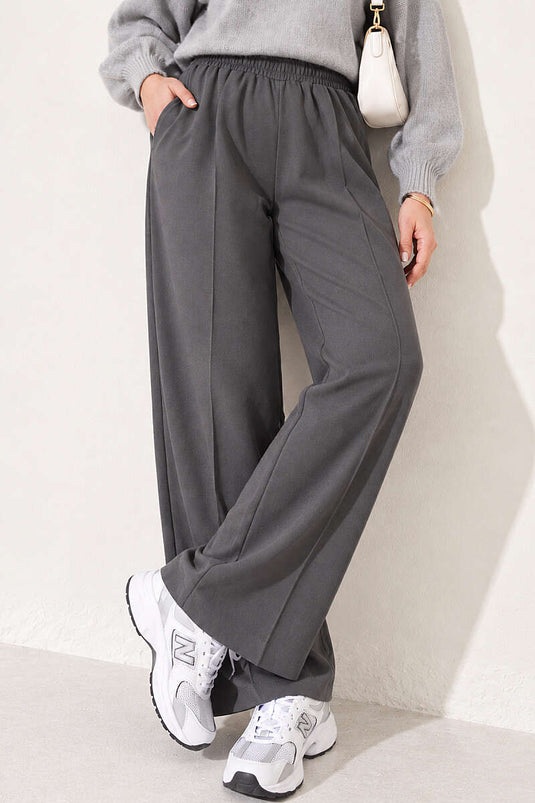 Pantaloni Dabıl Elasticizzati Grigio Fumo