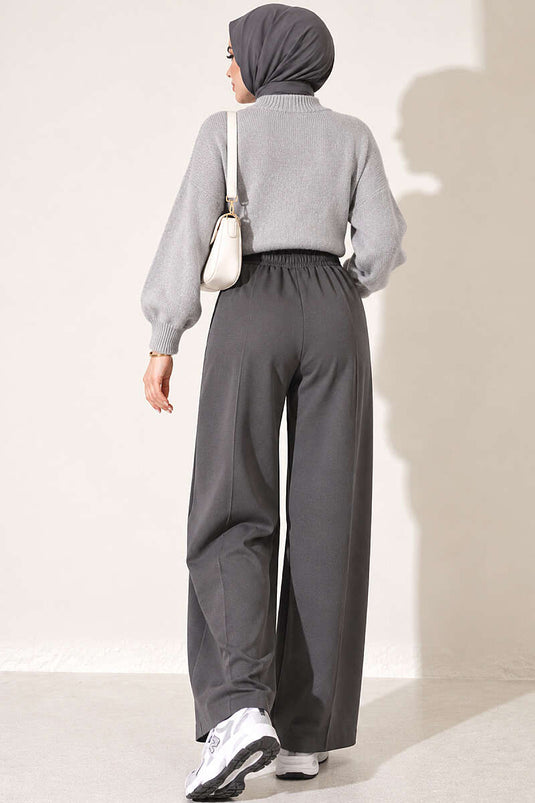 Pantaloni Dabıl Elasticizzati Grigio Fumo