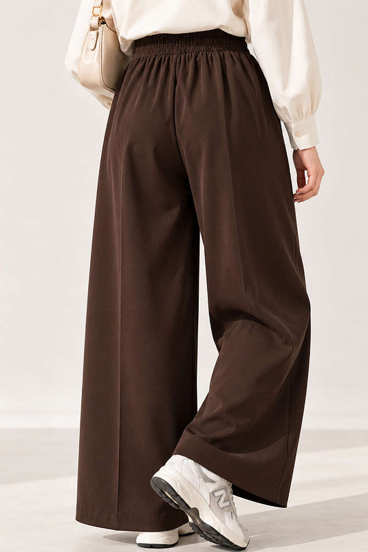 Pantalon Dabıl À Taille Élastiquée Marron