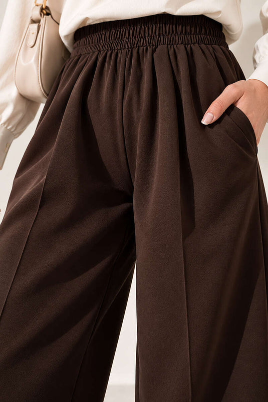 Pantalon Dabıl À Taille Élastiquée Marron
