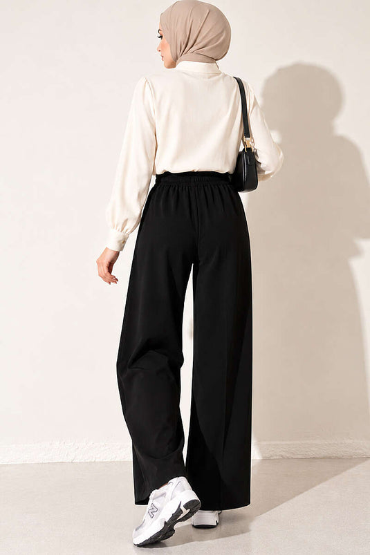 Pantalones Dabıl Negros De Cintura Elástica