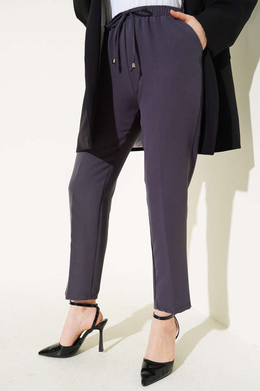 Pantalon skinny à taille élastique Anthracite