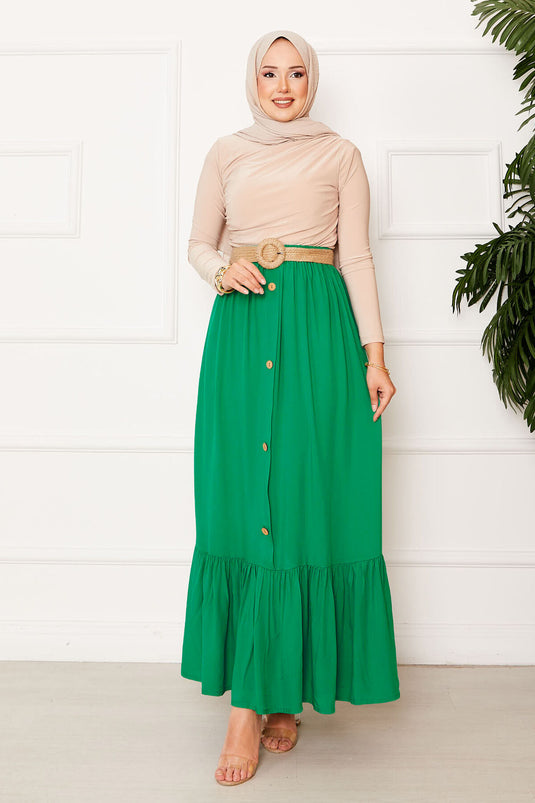 Modischer Rock Mit Elastischer Taille Und Knopfdetail Von Benetton
