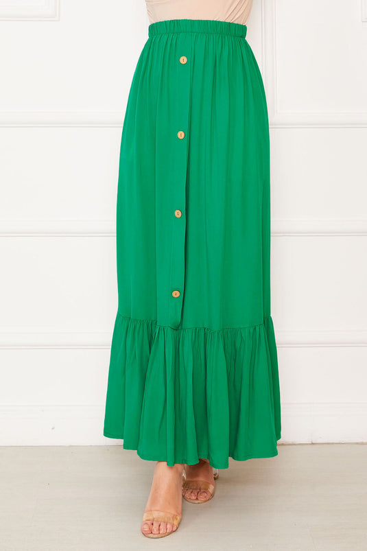 Modischer Rock Mit Elastischer Taille Und Knopfdetail Von Benetton