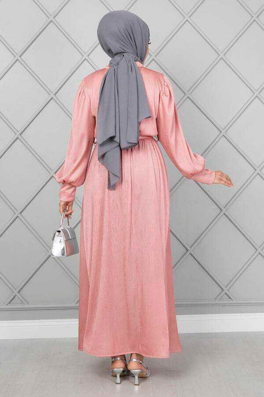 Robe Hijab Taille Élastique Poudre