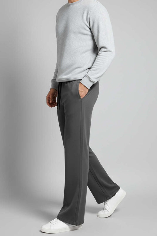 Beli Lastikli İspanyol Paça Erkek Pantolon Antrasit