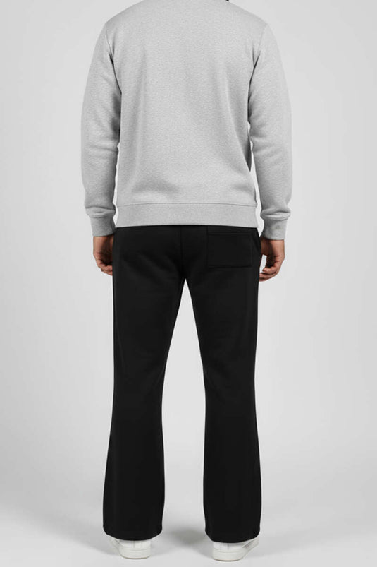 Beli Lastikli İspanyol Paça Erkek Pantolon Siyah