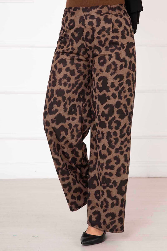 Beli Lastikli Leopar Pantolon -2