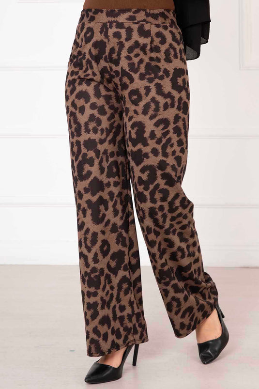 Beli Lastikli Leopar Pantolon -2