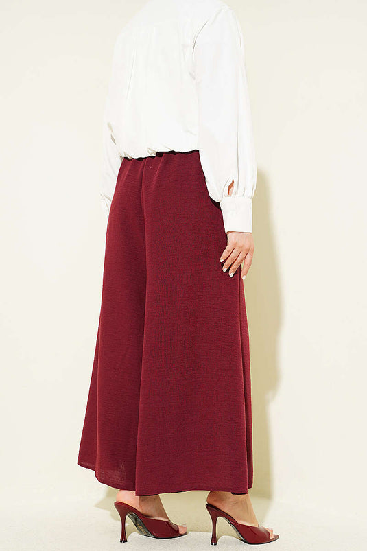 Acheter jupe-pantalon élastique bordeaux