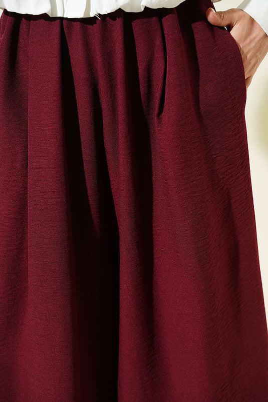 Acheter jupe-pantalon élastique bordeaux