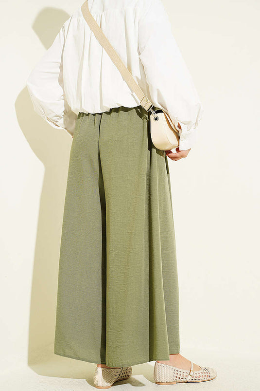 Pantalone Gonna con Elastico Verde Salvia
