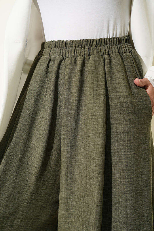 Kaki Hose Rock Mit Elastikbund