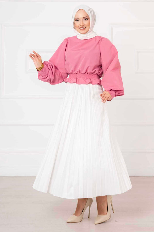 Chemisier Hijab Taille Élastique Rose Séchée