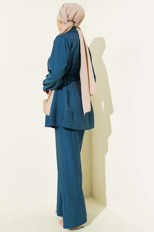 Buy Pencil Belted Two-Piece Set Petrol
