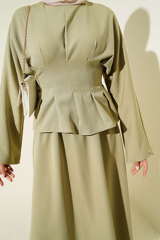 Achetez Ensemble Deux Pièces Jupe Ceinturée Pensli Vert Pomme