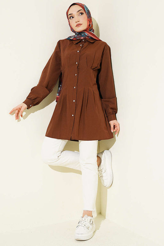 Buy Pencil Stone Button Shirt Coffee