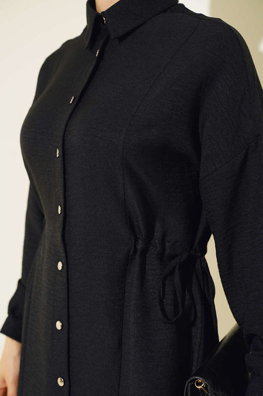 Beli Tünelli Gömlek Siyah