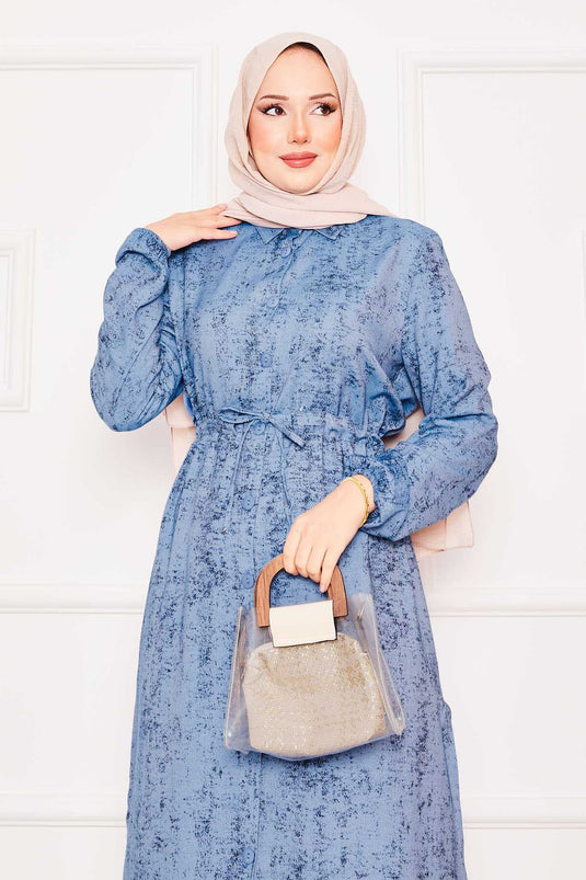 Ensemble tunique et hijab bleu