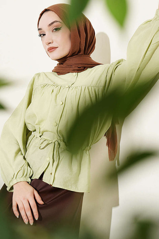 Buy Tunic Loose Short Shirt Pistachio Green