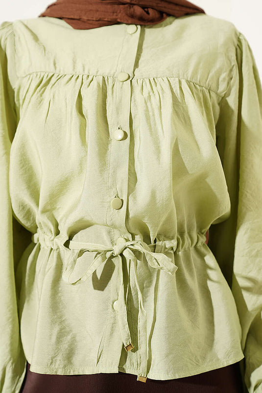 Buy Tunic Loose Short Shirt Pistachio Green