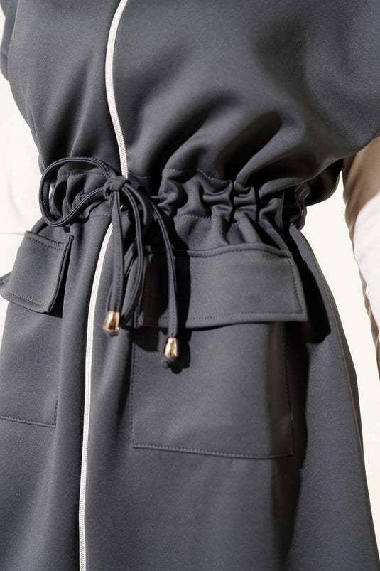 Beli Tünelli Yelekli Scuba İkili Takım Füme