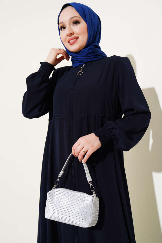 Navy Blue Plus Size Ferace with Wrist Splint and Shoulder Pads