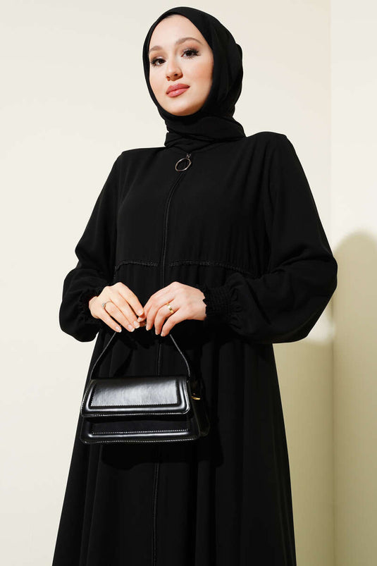 Black Plus Size Ferace with Wrist Splint and Shoulder Pads